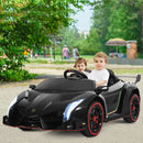2-Seater Licensed Lamborghini Kids Ride On Car with RC and Swing Function - Black (12V)