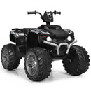 12V Electric ATV Quad for Kids with Music, LED Lights, and Black Finish