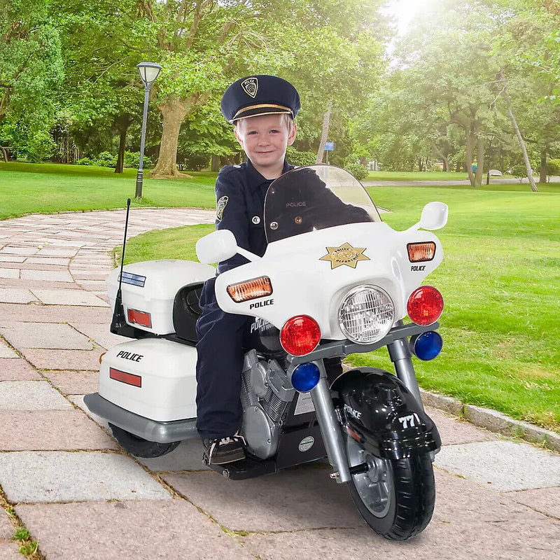 Kids Electric Police Motorbike Ride-On Toy for Boys and Girls - 12v Motorized Motorcycle Car