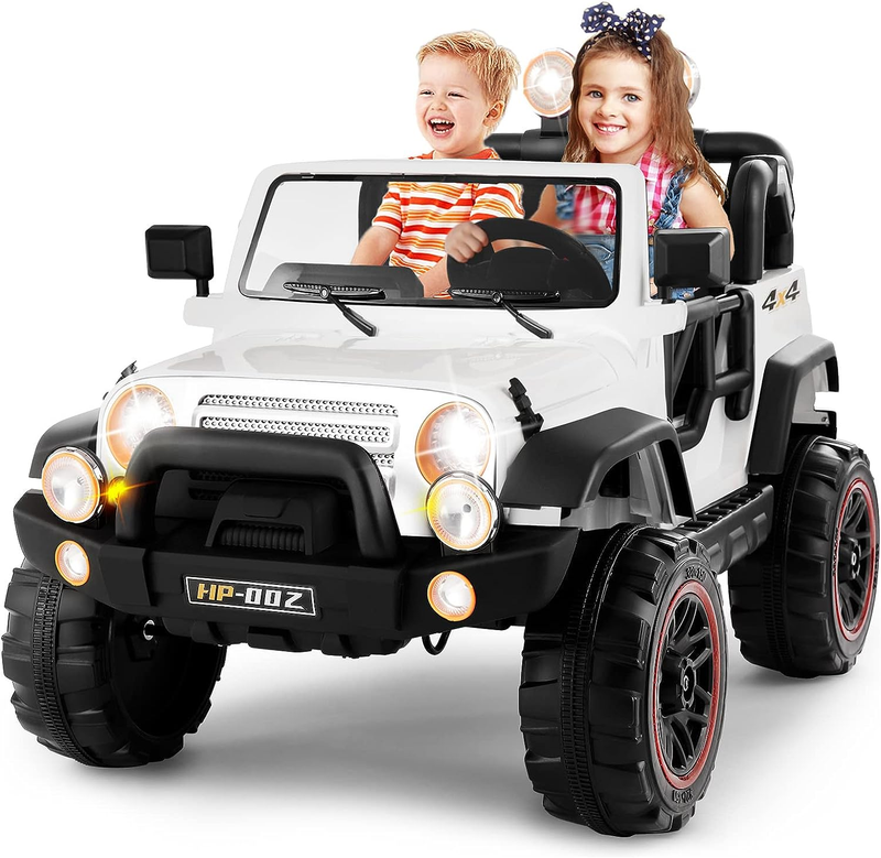 2 Seater Electric Ride-on Truck with Car Cover and Parental Remote Control - 12V Kids Vehicle