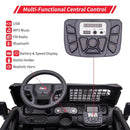 24V Kids Ride On Car in Black with Remote Control - 2 Seater 20” Extra Large Seat Truck