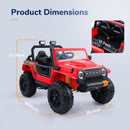 12V Electric Ride-On Car for Kids Ages 3-8 - Red/Black Truck Design