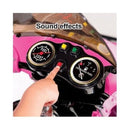 12V Pink Electric Police Motorcycle Toy for Kids - Battery Powered Ride-On Bike