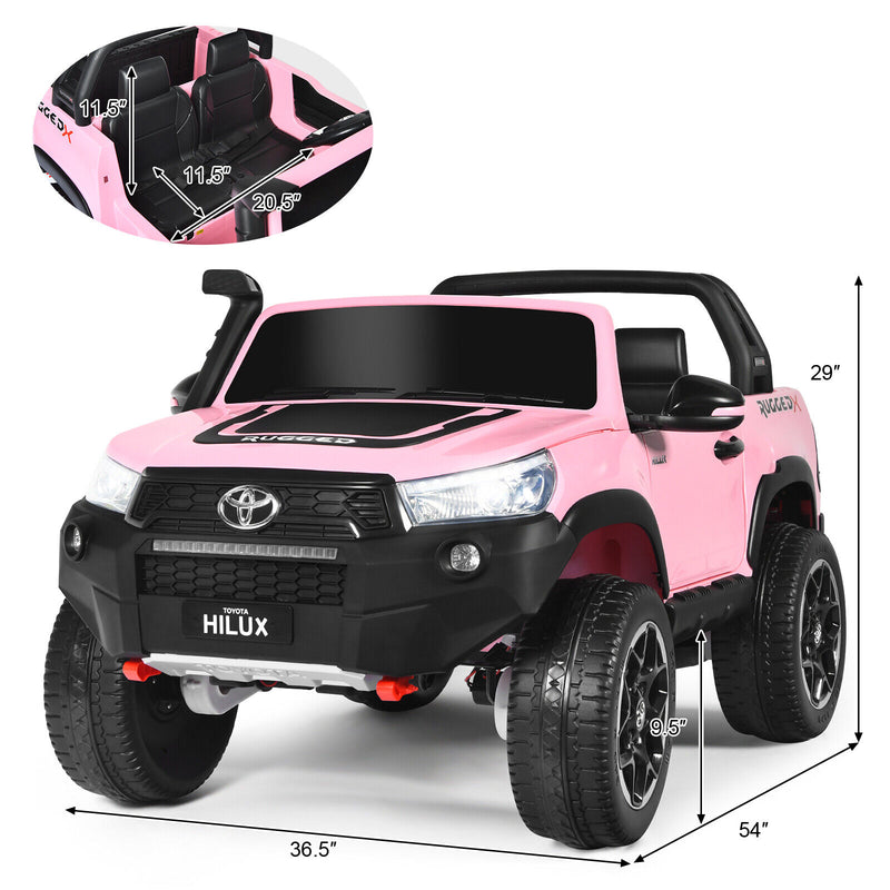 2-Seater 4WD Toyota Hilux Ride On Truck Car with Remote Control - Pink