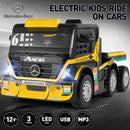 12V10AH Battery-Powered Ride On Truck with Swing Trailer and RC Control for Kids - MP3 Compatible, 6 Wheels