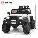 2-Seater Battery-Powered Jeep Car for Kids with Parental Remote Control - White