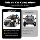 Licensed GMC Kids Ride On Police Car 2-Seater Truck with Remote Control and Music - 12V