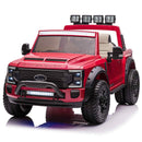 24V 2 Seater Ford F450 Exclusive Edition Children's Ride-On Truck, Illuminated with Remote Control - Crimson