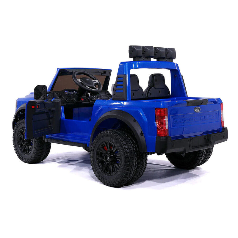 24V FORD F450 SPECIAL EDITION CHILDREN'S RIDE-ON TRUCK TOY 2 SEATS ILLUMINATED WITH REMOTE CONTROL-BLUE