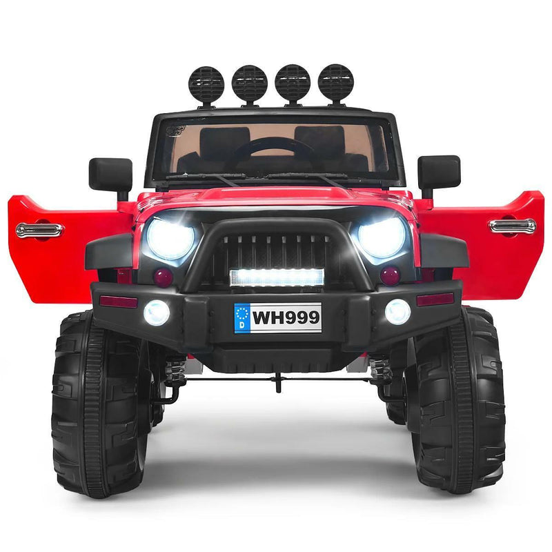 2-Seater Battery-Powered Jeep Car for Kids with Parental Remote Control - Red