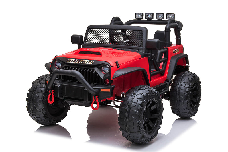 JEEP Dual Control Kids Electric Ride-On Car with Foot Pedal, LED Lights, Music Player, USB, Bluetooth
