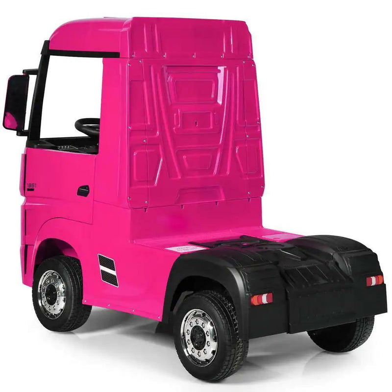 Electric Kids Toy Mercedes Benz Actros Remote Control Pink Ride-on Car 12V