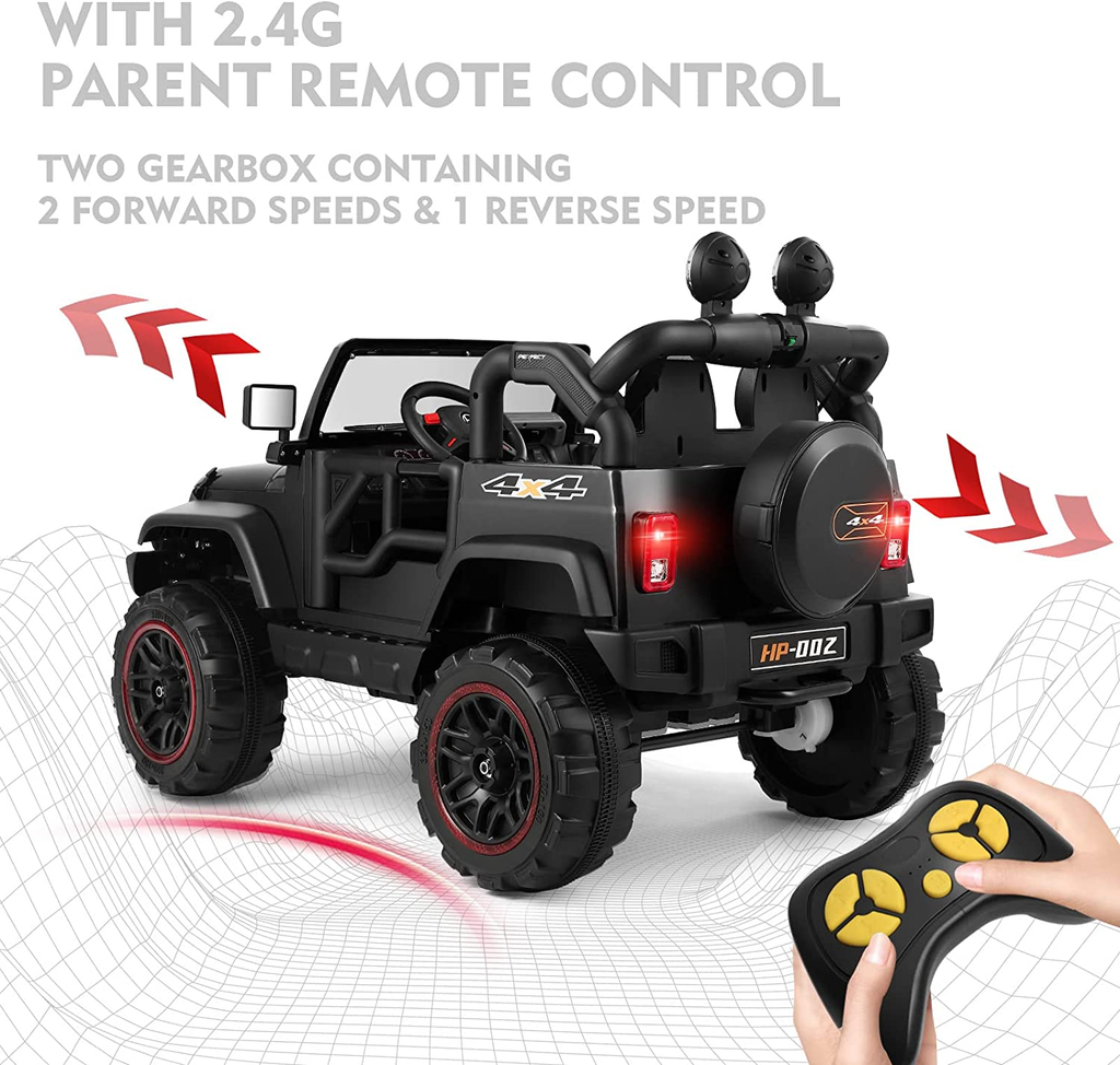 Remote Ride On Trucks 2 Seater Electric Ride-on Truck with Car Cover and Parental Remote Con