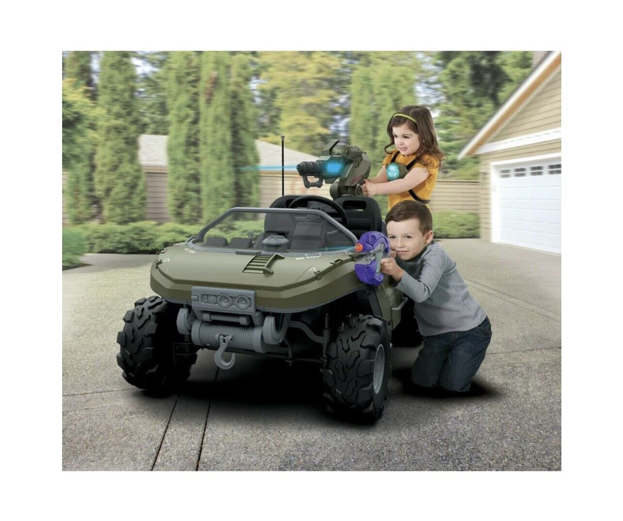 Microsoft Halo Warthog Ride-On Toy with Laser Tag Blaster and Vest - 2