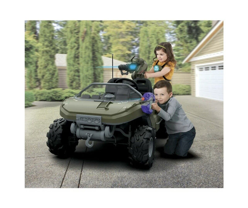 Microsoft Halo Warthog Ride-On Toy with Laser Tag Blaster and Vest - 24V