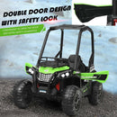 Off Road UTV Truck RC Electric Car for Kids - Ride On Toy with MP3 Player and Light Green Color - 12V