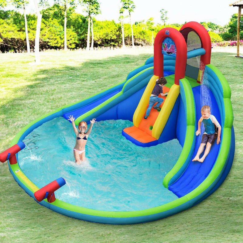 Modern Long-lasting Kids' Blow-up Water Slide Bounce Castle with Carrying Pouch