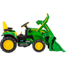 Adjustable Seat 12V Battery-Powered Ride-On Ground Loader with Flip-up Armrests