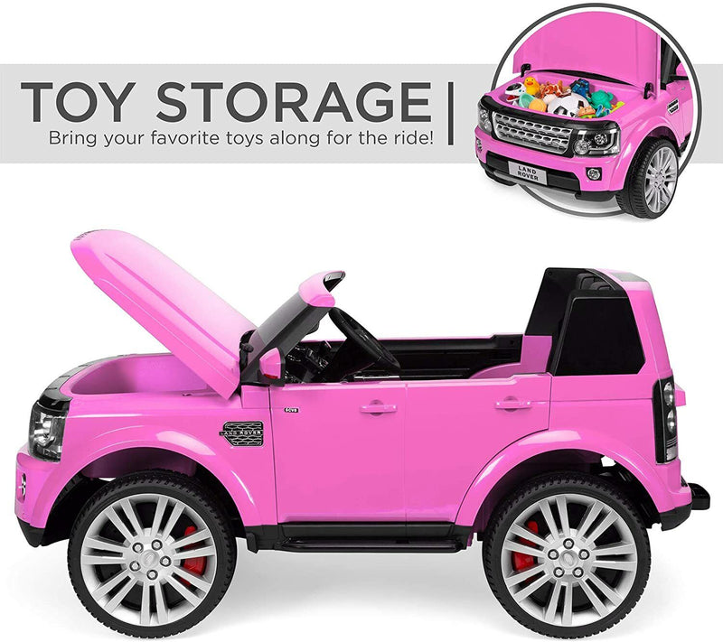 12V 2-Seater Authorized Land Rover Children's Girls Ride On SUV Vehicle Lights, Remote Control - Pink
