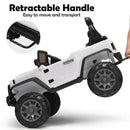 12-Volt White Ride-On Car Truck for Kids with RC Control, LED Lights, Music, and Trunk