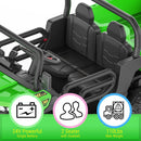 Green 2-Seat Dump Truck Ride-On Toy with 24V Battery Power and 6 Wheels for Kids