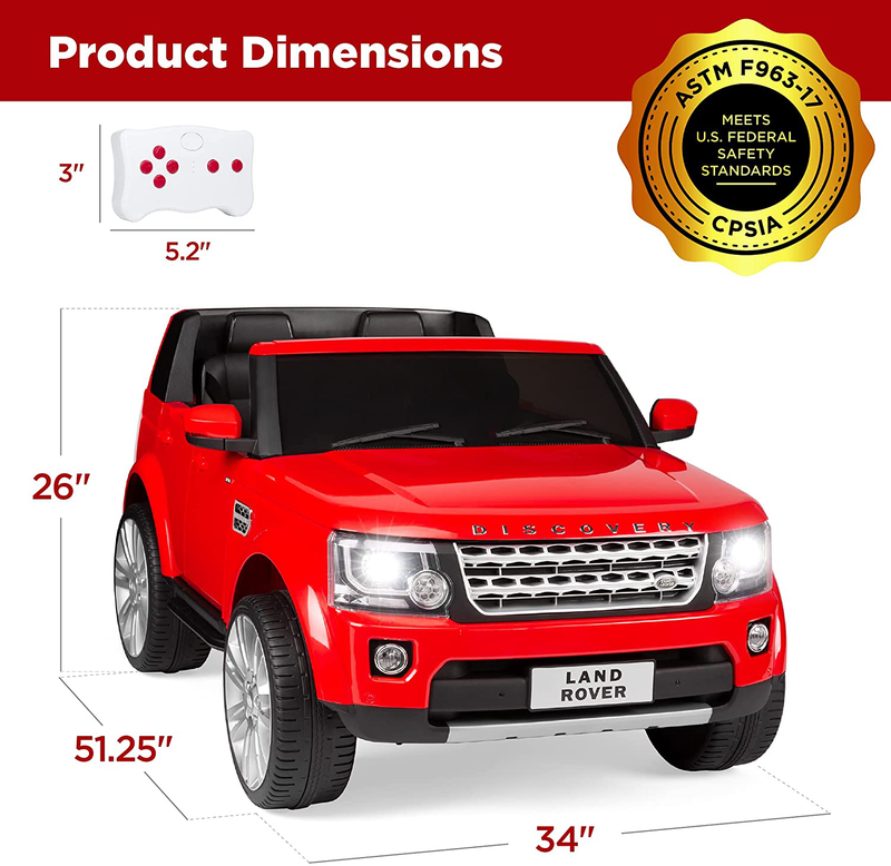 Top Pick Products 12V 3.7 MPH Double Rider Licensed Land Rover Electric Car Toy with