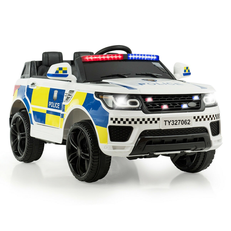 Electric Bluetooth Ride On Police Car for Kids with Remote Control - 12V