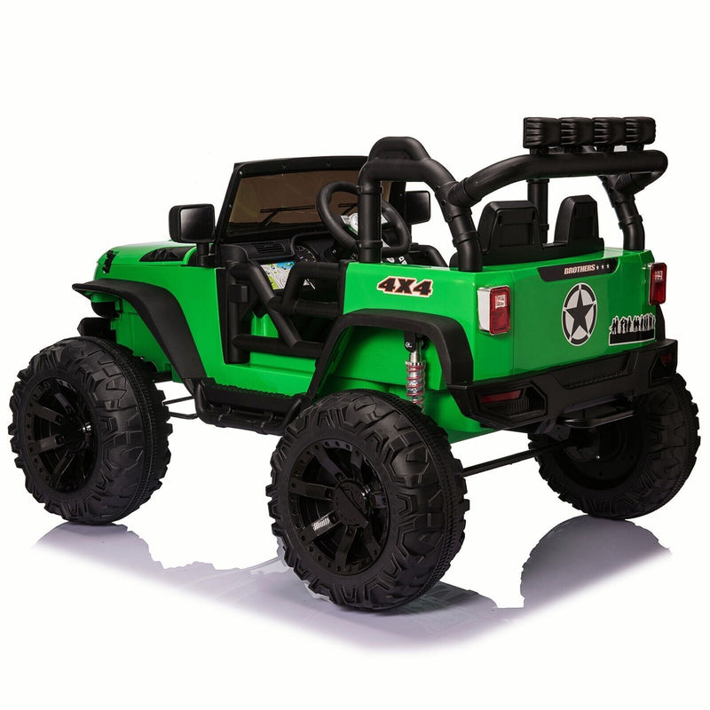 24V Battery-Powered Kids Ride On Truck with Trailer and RC Control - 3 Speeds, Camo Design