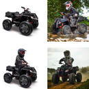 Black 4-Wheel Electric ATV Off-Road Vehicle for Kids - All-Terrain Ride-On Toy