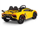 12V Lamborghini Aventador SVJ Kids Ride On Car with Remote Control, Leather Seats, and MP3 Player