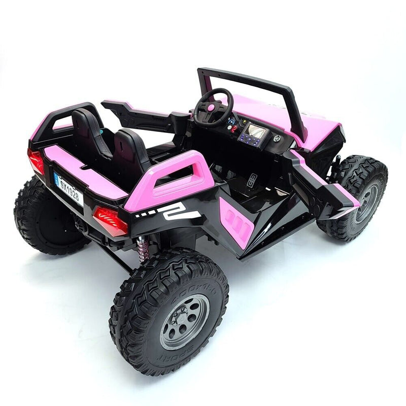 Pink 24V Children's Ride on Car 4×4 UTV Buggy with 2 Seats, Remote Control, and Bluetooth Connectivity