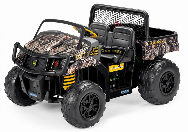 John Deere Camouflage Children's Electric Ride-On Gator XUV with Dumping Cargo Bed - Suitable for Ages 3 to 8