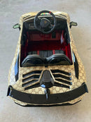 12V Lamborghini Aventador SVJ Children's Ride-On Sports Car with Remote Control and Gucci Wrap