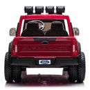 24V 2 Seater Ford F450 Exclusive Edition Children's Ride-On Truck, Illuminated with Remote Control - Crimson