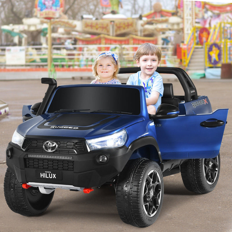 2-Seater Toyota Hilux Ride On Truck Car with Remote Control - Blue