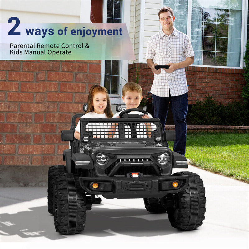 Kimbosmart Ebony 24V Children's Ride-On Car Double Seater Electric Toy Truck with Remote Control