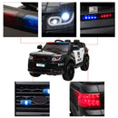 12V Children's Police Ride-On Vehicle with Electric Power, 2.4G Remote Control, and Flashing LED Lights