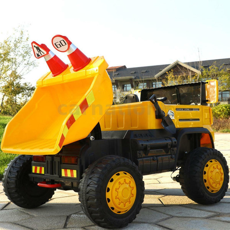 12V Four-wheel Drive Construction Truck 2.4G Remote Control/App Control Children's Electric Ride On Vehicle