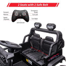24V Kids Ride On Car in Black with Remote Control - 2 Seater 20” Extra Large Seat Truck