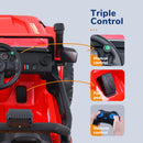 12V Electric Ride-On Car for Kids Ages 3-8 - Red/Black Truck Design