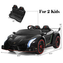 2-Seater Licensed Lamborghini Kids Ride On Car with RC and Swing Function - Black (12V)