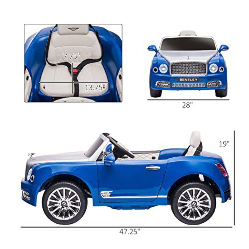 Bentley 12V Electric Ride-On Vehicle with Remote Control, Battery-Operated Car with Suspension