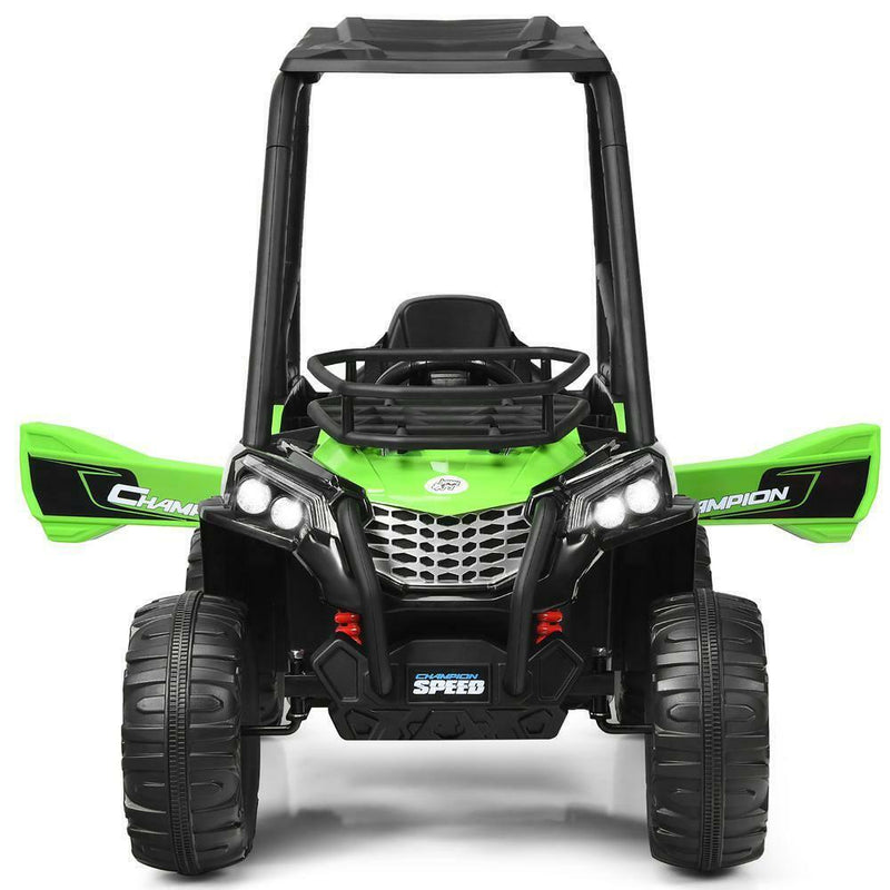 Off Road UTV Truck RC Electric Car for Kids - Ride On Toy with MP3 Player and Light Green Color - 12V