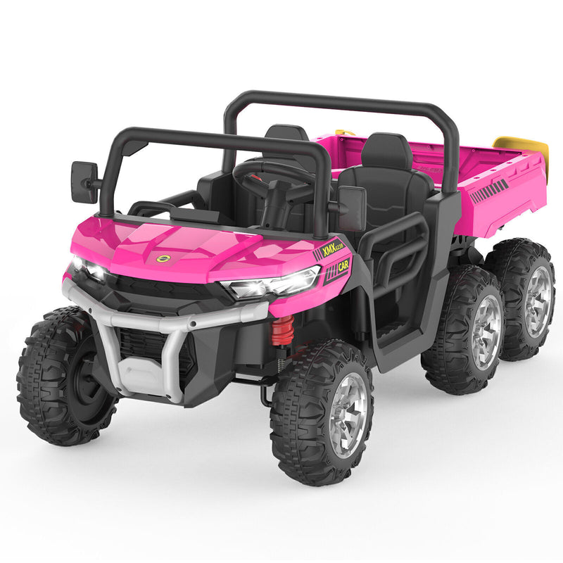24V Electric Children's Ride-On Truck Toy Battery-Operated Two-Seater Bluetooth Lights Plaything