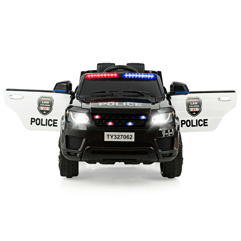 Electric Bluetooth Ride On Police Car for Kids with Remote Control - 12V