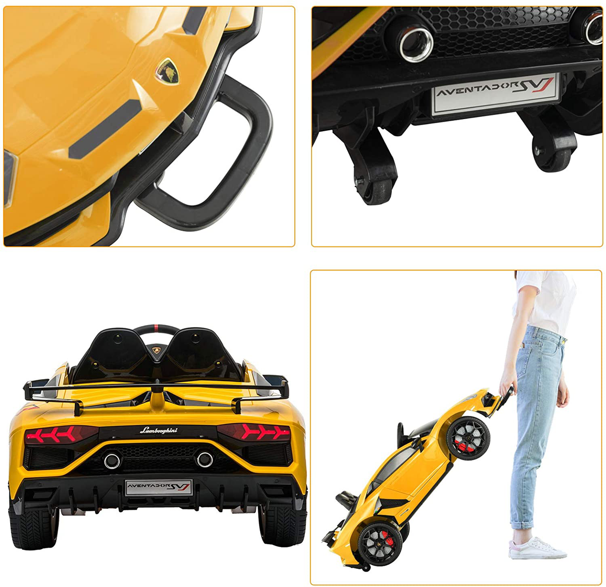 Uenjoy 12V Children's Electric Ride-On Car Lamborghini Aventador SVJ P