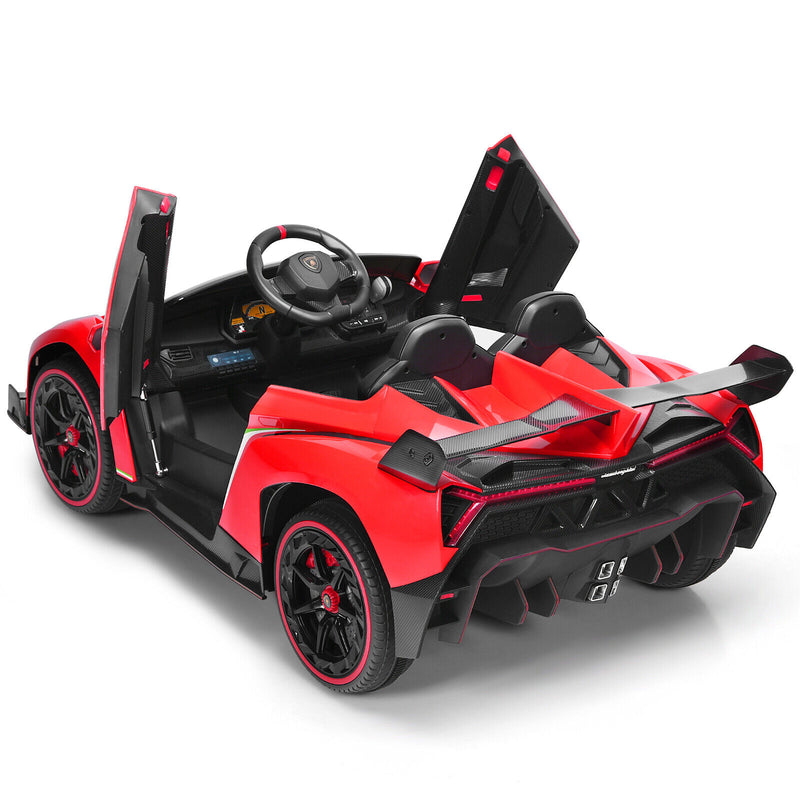 2-Seater Licensed Lamborghini Kids Ride On Car with RC and Swing Function - Red (12V)