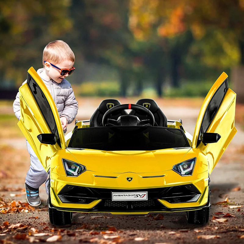 Uenjoy 12V Children's Electric Ride-On Car Lamborghini Aventador SVJ Powered Toy