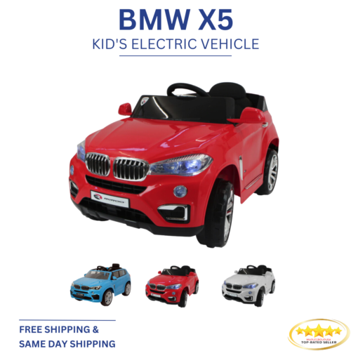 12V BMW X5M Electric SUV Ride-On Toy Car - White, Blue, or Red