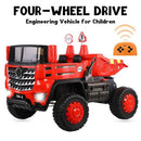 12V 2-Passenger Ride On Dump Truck with Remote Controlled Electric Construction Vehicle